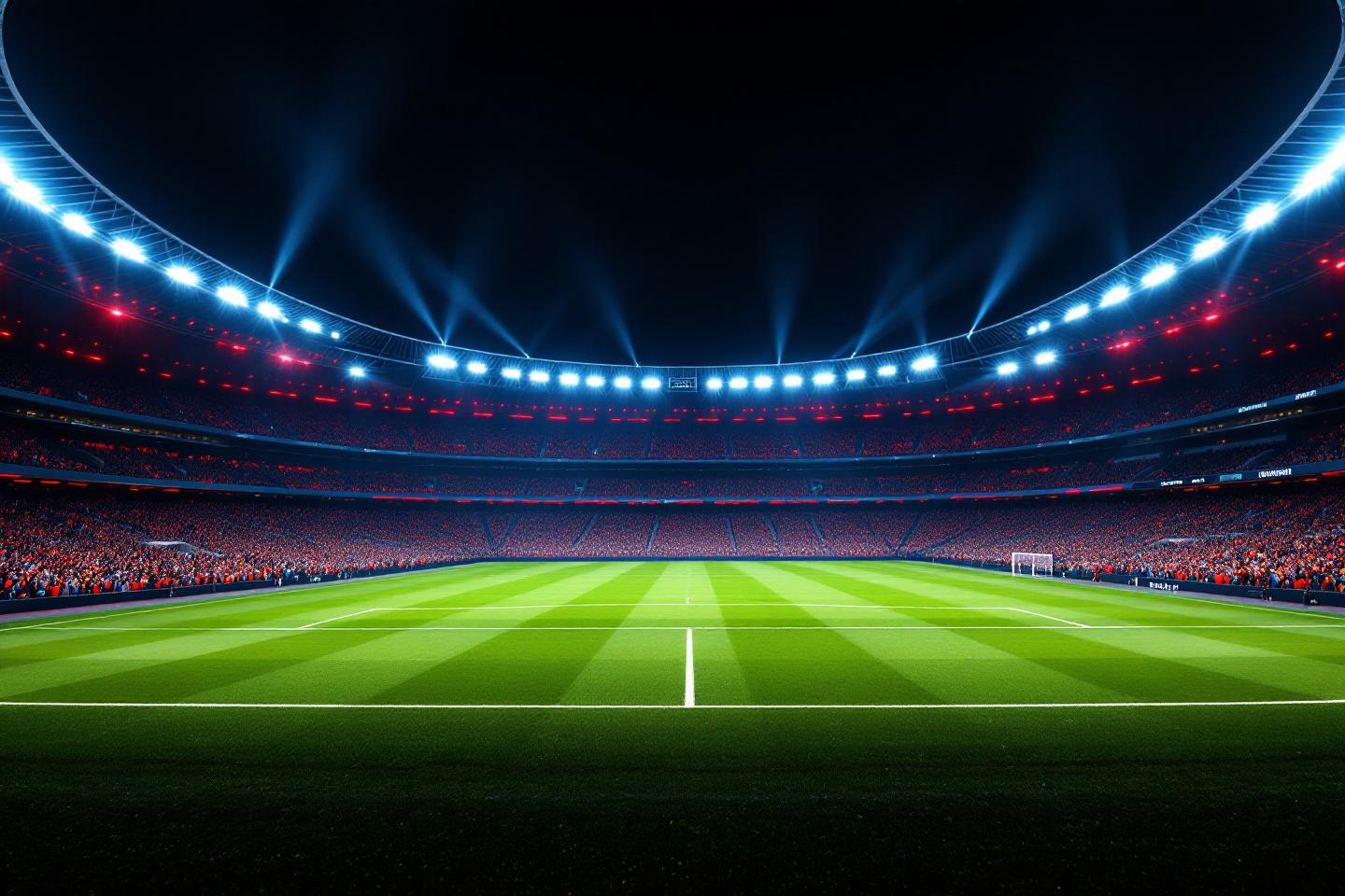Stade de football rempli de supporters